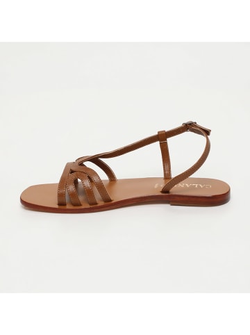 CALANK Leder-Sandalen in Hellbraun