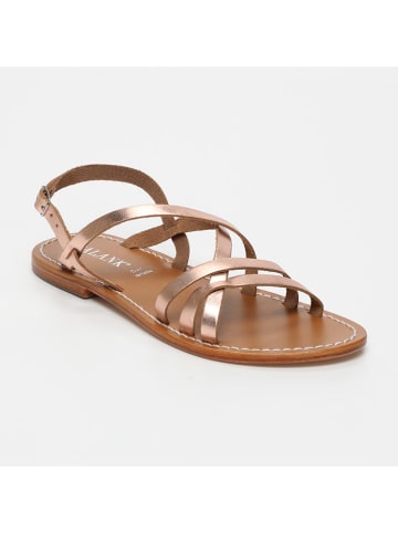 CALANK Leder-Sandalen in Rosegold