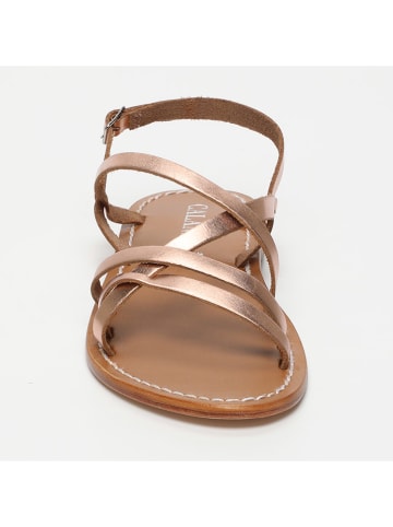 CALANK Leder-Sandalen in Rosegold