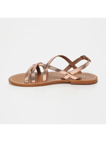 CALANK Leder-Sandalen in Rosegold
