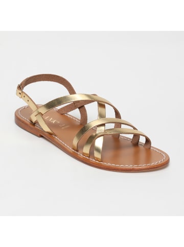 CALANK Leder-Sandalen in Gold