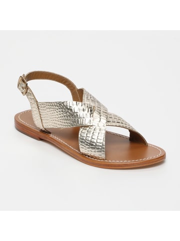 CALANK Leder-Sandalen in Gold