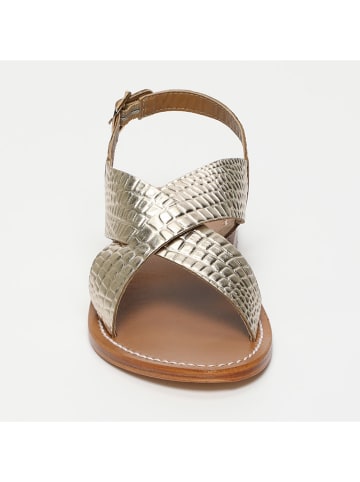 CALANK Leder-Sandalen in Gold