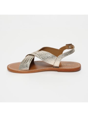 CALANK Leder-Sandalen in Gold
