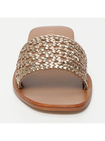 CALANK Leder-Pantoletten in Gold