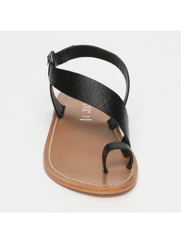 CALANK Leren teensandalen zwart