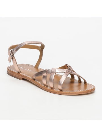 CALANK Leder-Sandale in Rosegold