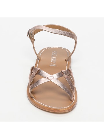 CALANK Leder-Sandale in Rosegold