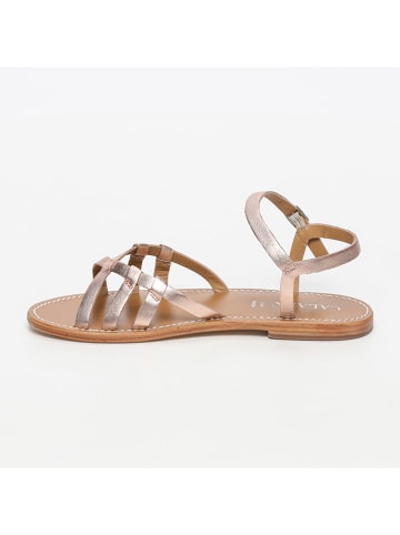 CALANK Leder-Sandale in Rosegold