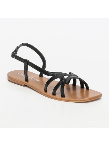 CALANK Leder-Sandalen in Schwarz