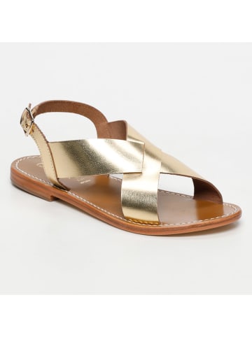 CALANK Leder-Sandalen in Gold