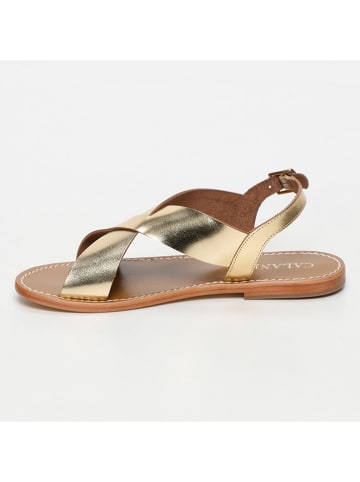 CALANK Leder-Sandalen in Gold
