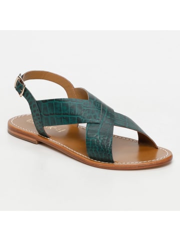 CALANK Leder-Sandalen in Grün