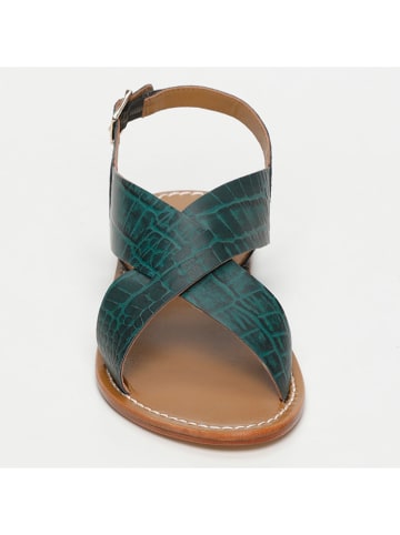 CALANK Leder-Sandalen in Grün