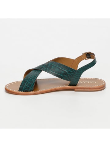 CALANK Leder-Sandalen in Grün