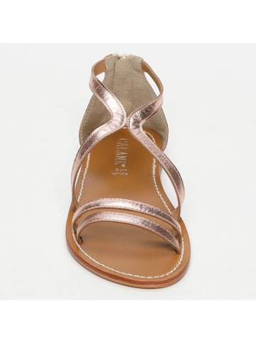 CALANK Leder-Sandalen in Rosegold