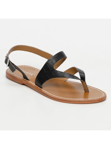 CALANK Leder-Zehensandalen in Schwarz