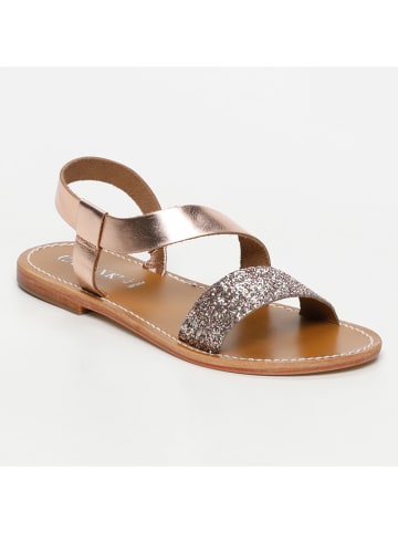 CALANK Leren sandalen roségoudkleurig