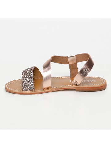 CALANK Leren sandalen roségoudkleurig