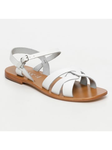 CALANK Leder-Sandalen in Weiß