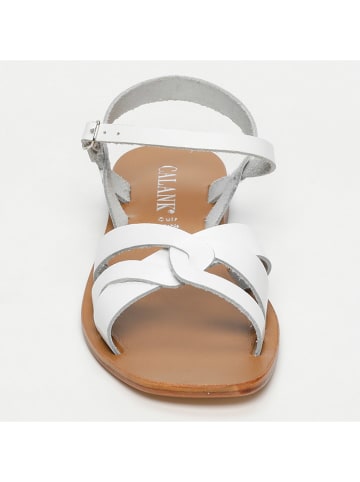CALANK Leder-Sandalen in Weiß