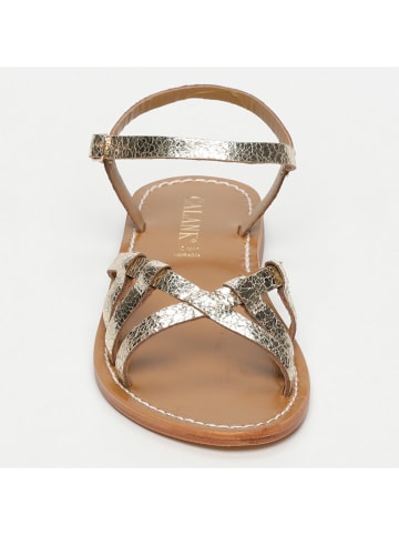 CALANK Leder-Sandalen in Gold