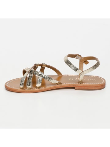 CALANK Leder-Sandalen in Gold