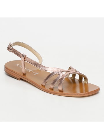 CALANK Leder-Sandalen in Rosegold