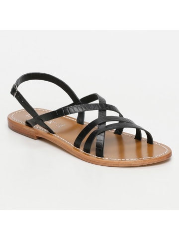 CALANK Leder-Sandalen in Schwarz