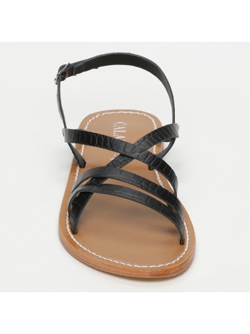 CALANK Leder-Sandalen in Schwarz