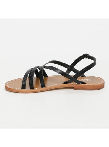 CALANK Leder-Sandalen in Schwarz