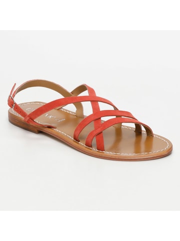 CALANK Leder-Sandalen in Orange