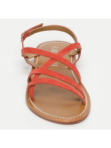 CALANK Leder-Sandalen in Orange
