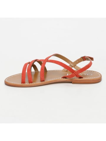 CALANK Leder-Sandalen in Orange