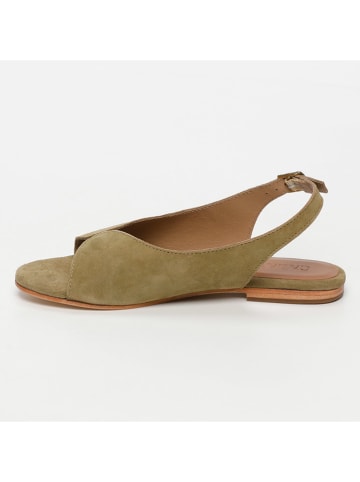 CALANK Leder-Sandalen in Khaki