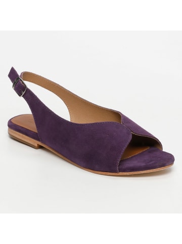 CALANK Leder-Sandalen in Lila