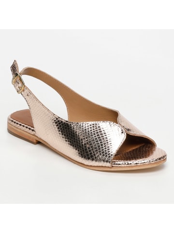 CALANK Leder-Sandalen in Gold