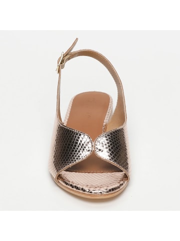CALANK Leder-Sandalen in Gold
