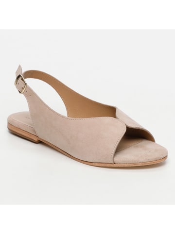 CALANK Leder-Sandalen in Beige
