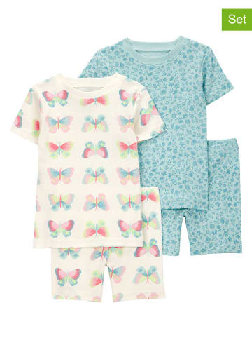 carter's 2er-Set: Pyjamas in Hellblau/ Creme
