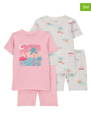 carter's 2er-Set: Pyjamas in Grau/ Rosa