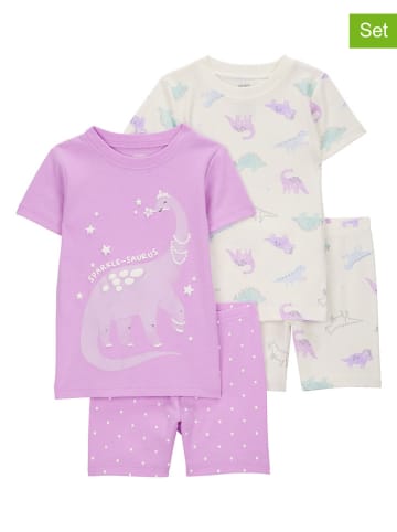 carter's 2er-Set: Pyjamas in Lila/ Creme