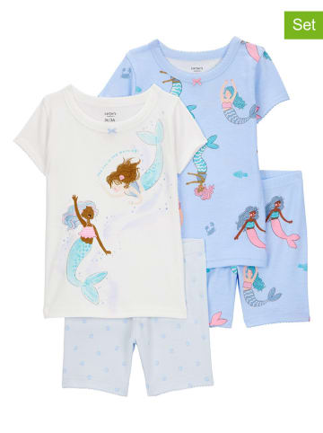 carter's 2er-Set: Pyjamas in Hellblau/ Grau
