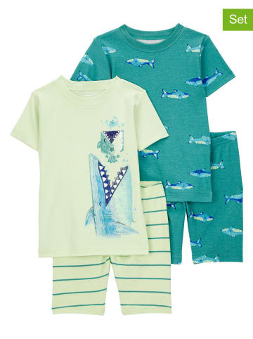carter's 2er-Set: Pyjamas in Türkis/ Grün