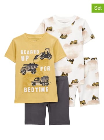 carter's 2er-Set: Pyjamas in Weiß/ Gelb/ Braun