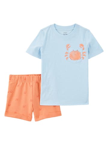carter's 2tlg. Outfit in Hellblau/ Orange