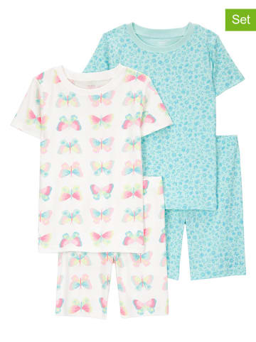 carter's 2er-Set: Pyjamas in Hellblau/ Weiß