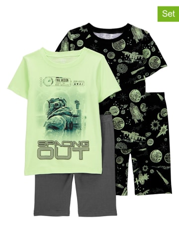 carter's 2er-Set: Pyjamas in Grün/ Schwarz