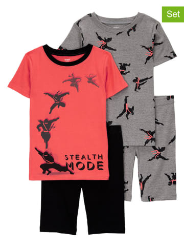 carter's 2er-Set: Pyjamas in Pink/ Grau