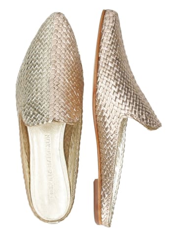 MELVIN & HAMILTON Leren clogs "Lydia" goudkleurig
